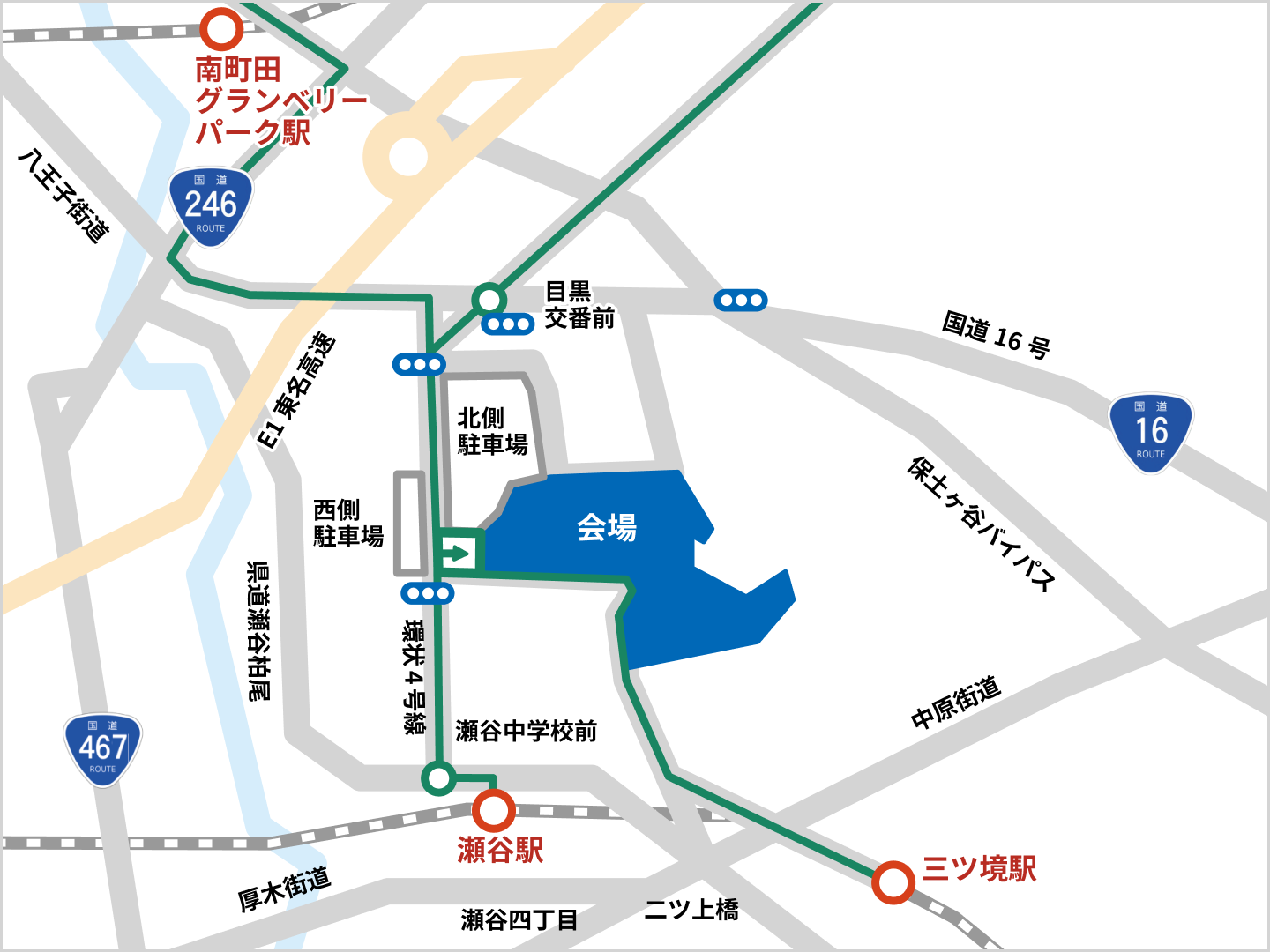 自転車でのルートマップ