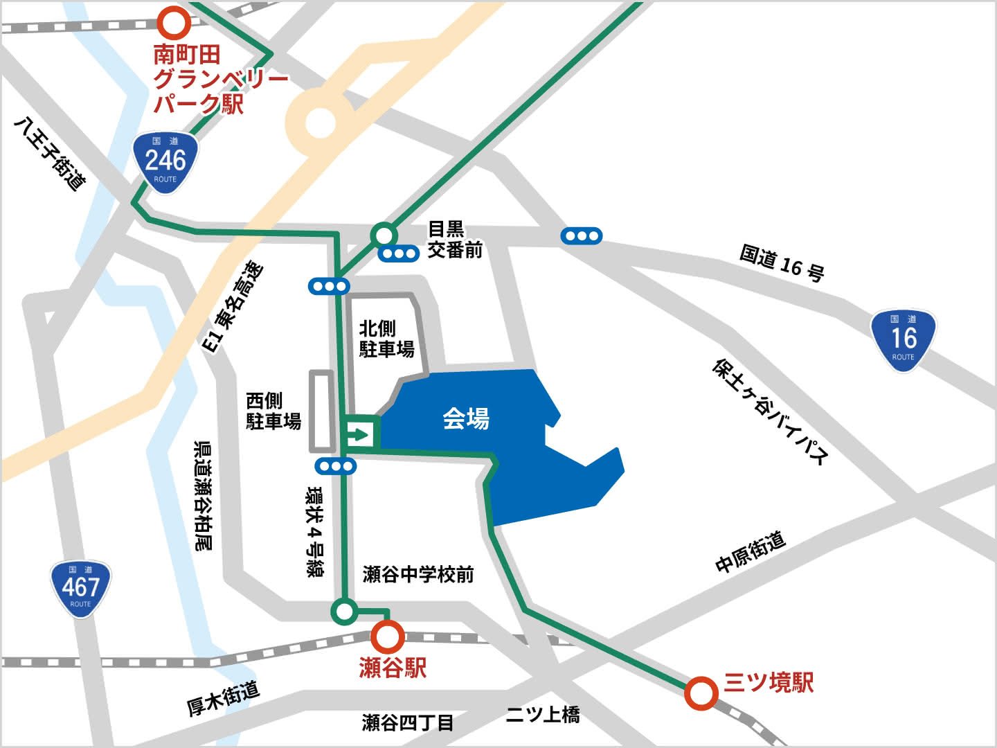 自転車でのルートマップ