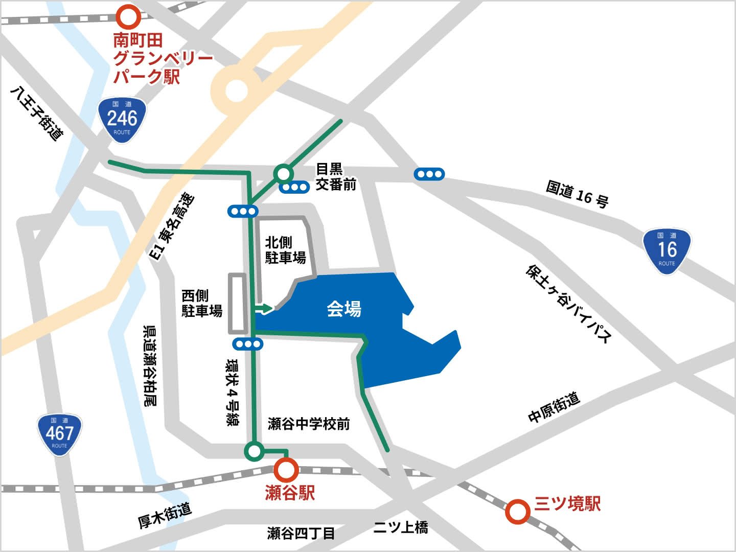 徒歩でのルートマップ