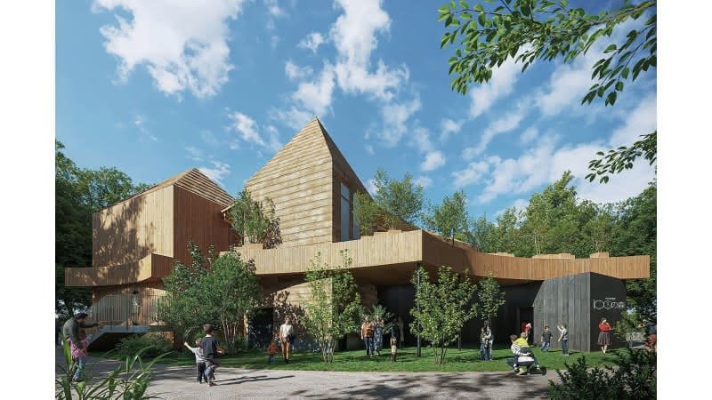 住友林業館「100（ひゃく）の森」のパース図