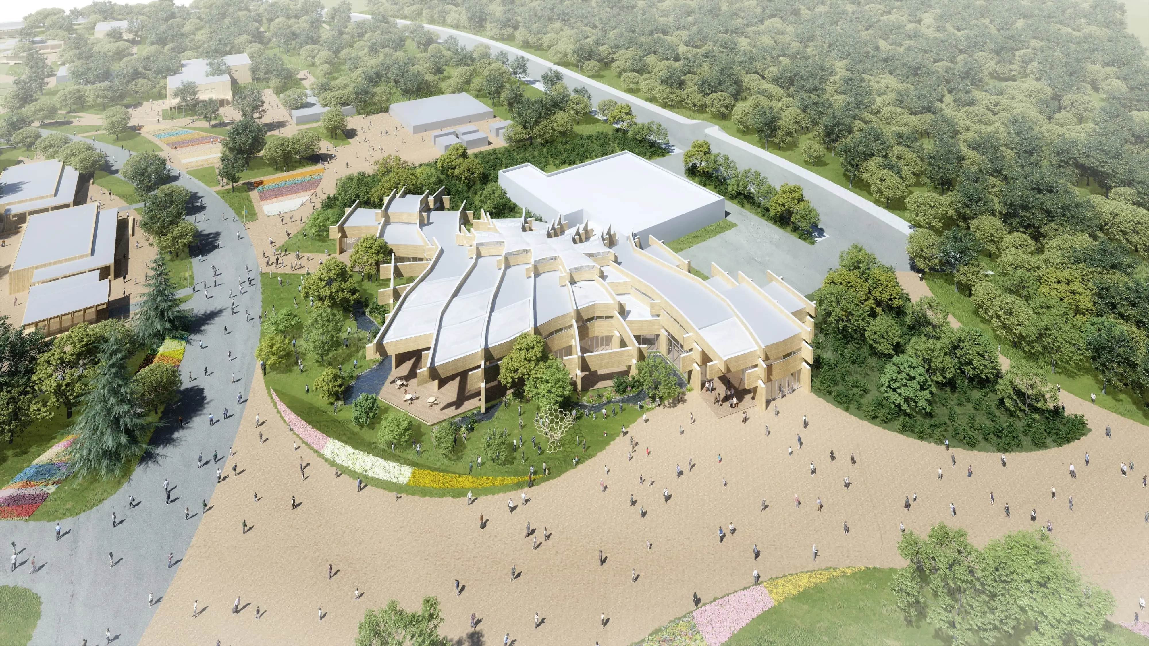 Exterior view of the pavilion (rendering)