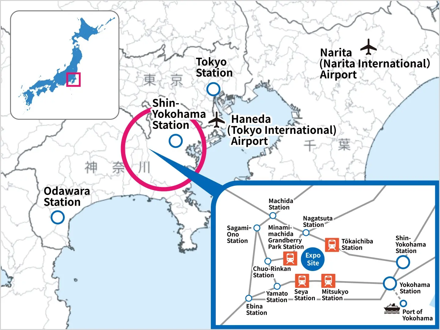access map of Kanto area