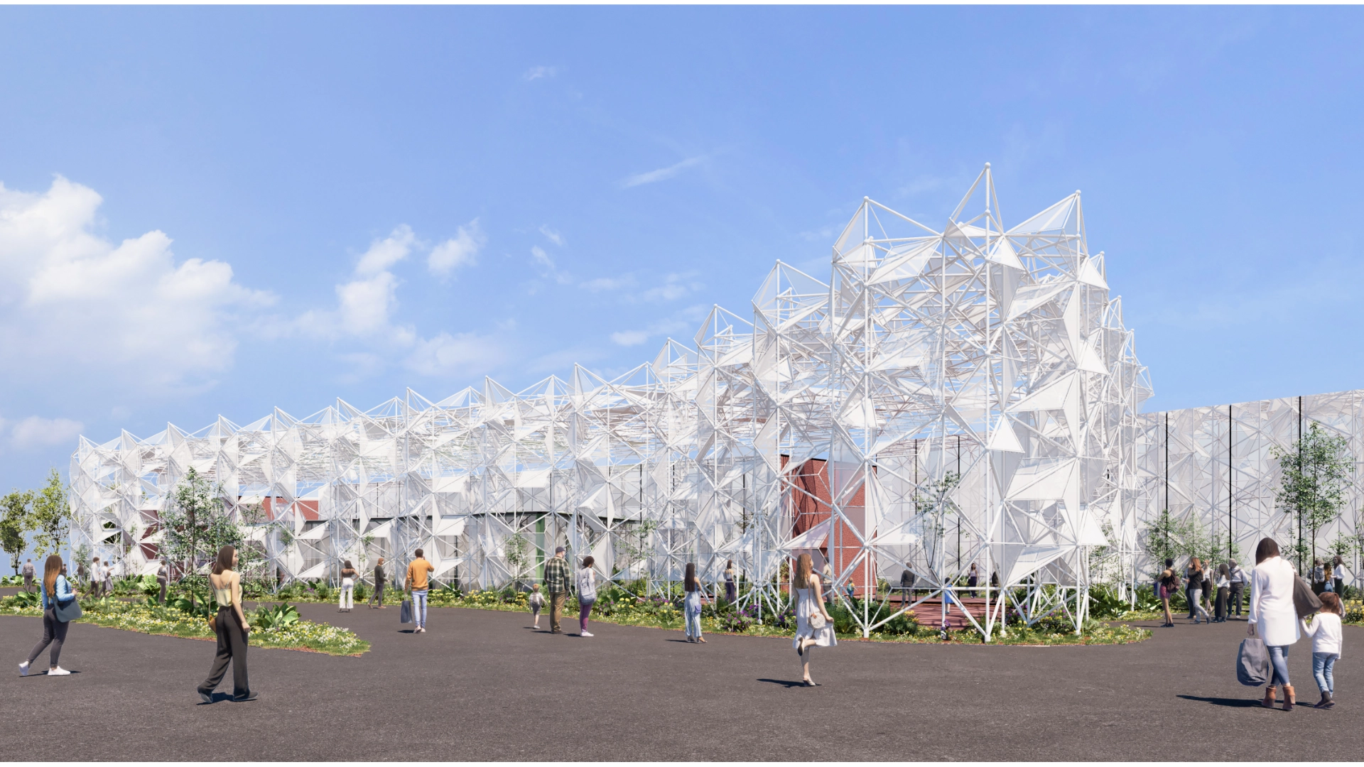Exterior view of the indoor exhibition facility