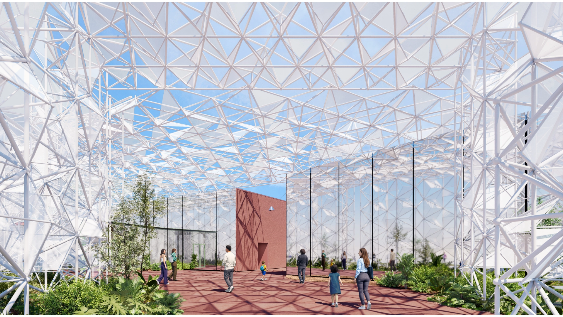 Facade area of the indoor exhibition facility