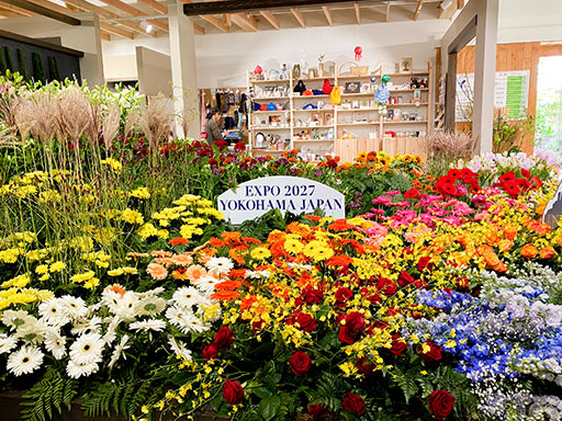 Colorful flowers in the main exhibition stand